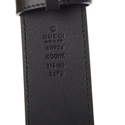 Gucci GG Supreme Monogram Selleria Calfskin Interlocking G 40mm Belt 115 46 Black Grey 5 of 5