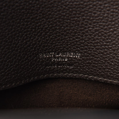 Saint Laurent Grained Calfskin Small Supple Sac de Jour Dark Brown 5 of 9