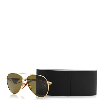 Prada Aviator Sunglasses SPR 73Z Gold Tortoise 10 of 10