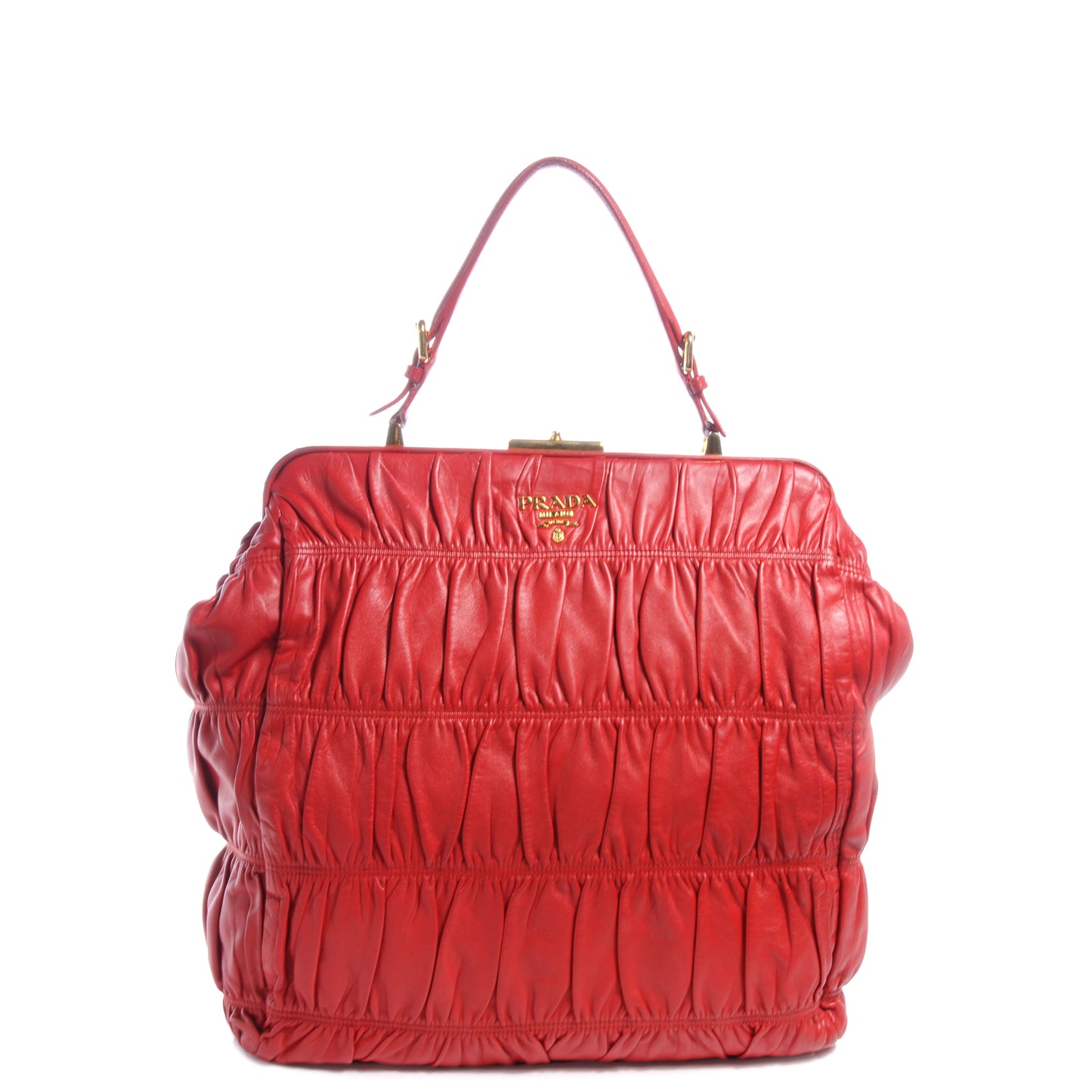 Nappa Gaufre Frame Tote Fuoco