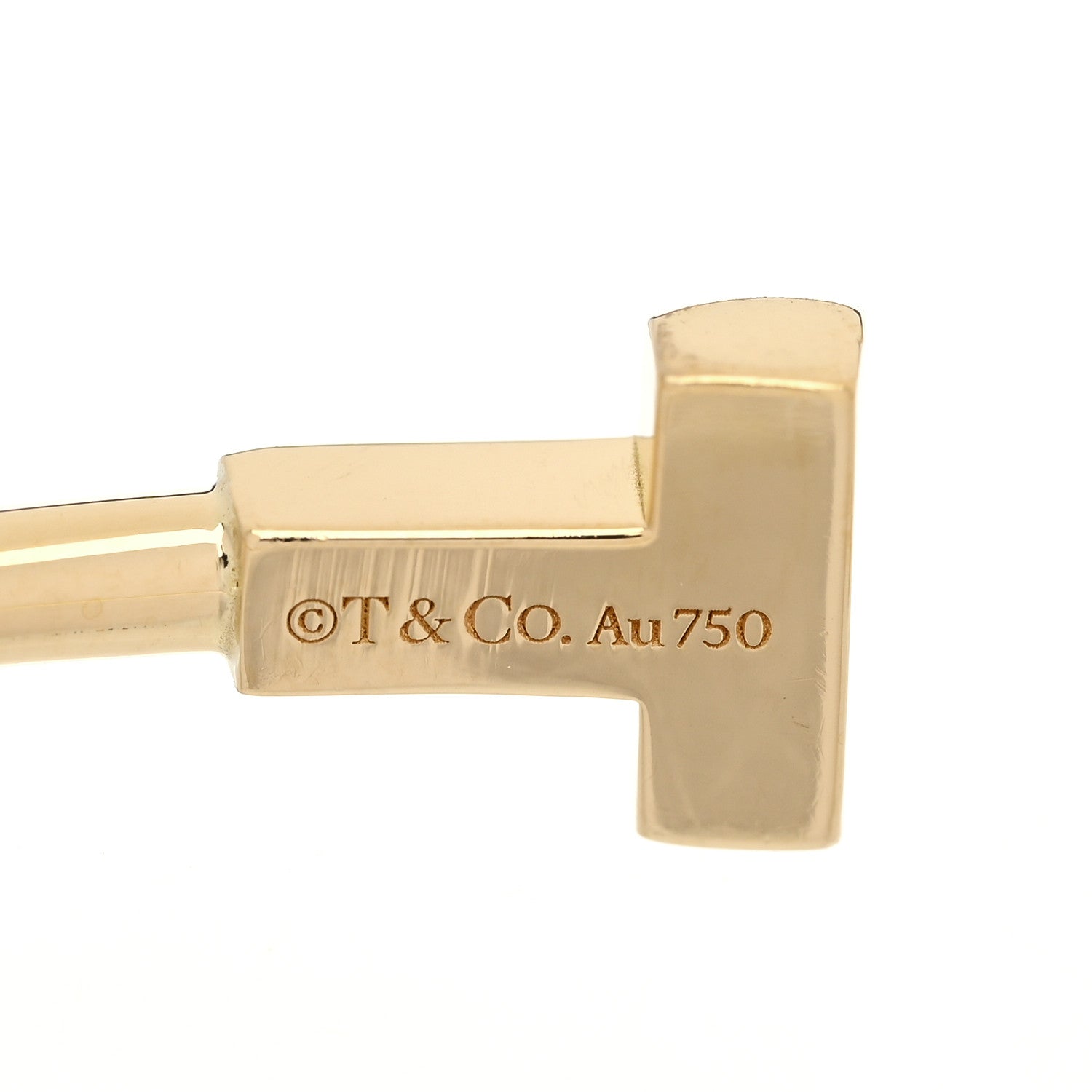 Tiffany 18K Yellow Gold Narrow T Wire Bracelet 3 of 4