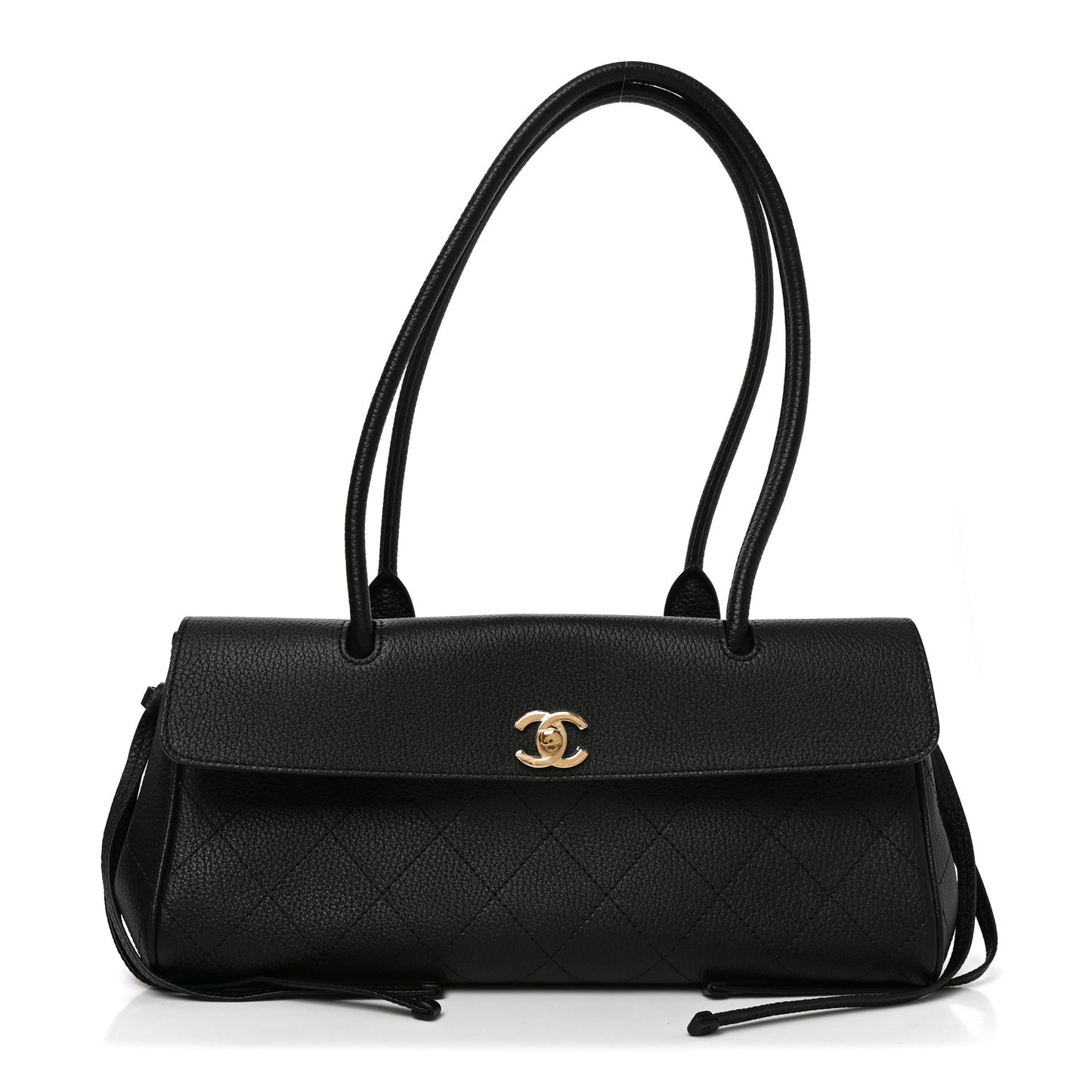 Grained Calfskin Urban Essentials Small Shopping Bag Black