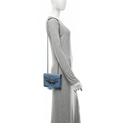 Gucci Soft Microguccissima Mini Emily Chain Shoulder Bag Mineral Blue 2 of 11