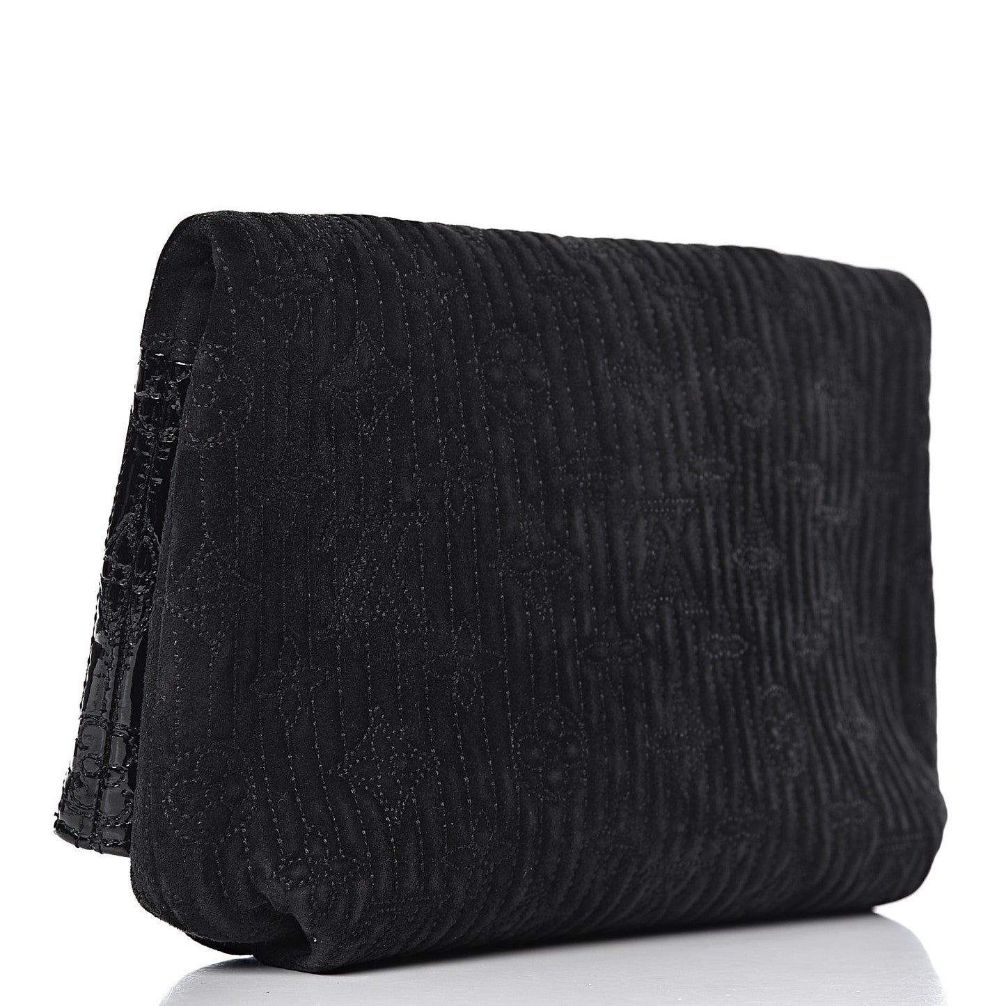 Suede Monogram Motard Afterdark Clutch Black