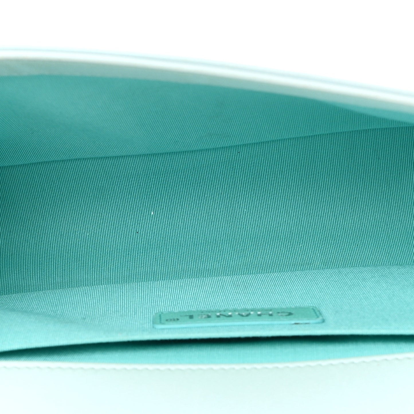 Iridescent Lambskin Chevron Quilted Medium Boy Flap Turquoise