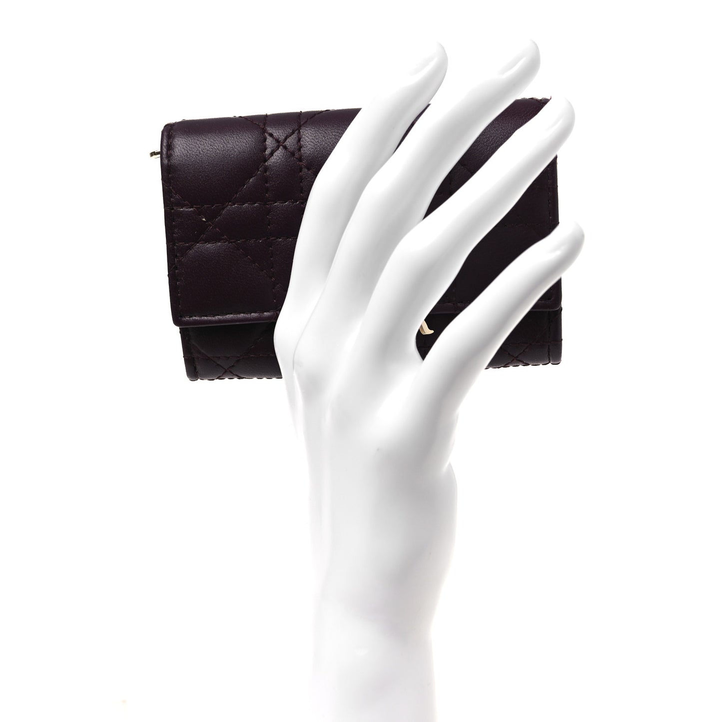 Lambskin Cannage Miss Dior Glycine Wallet Deep Fuchsia