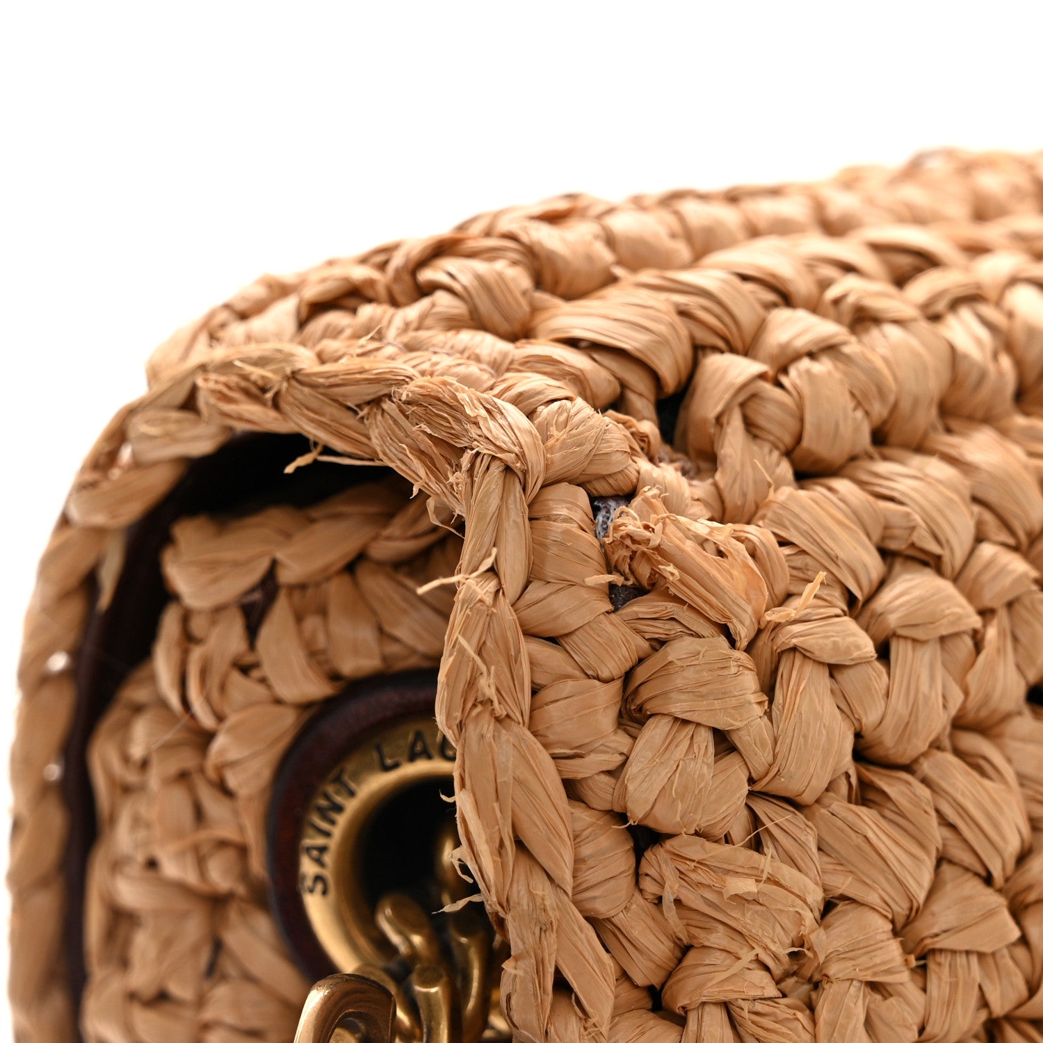 Saint Laurent Raffia Monogram Tassel Kate 99 Dark Nude 11 of 12