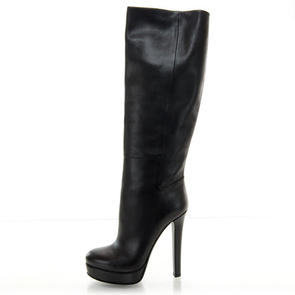 Gucci Alexa Leather Knee High Platform Boots 41.5 Black 1 of 5