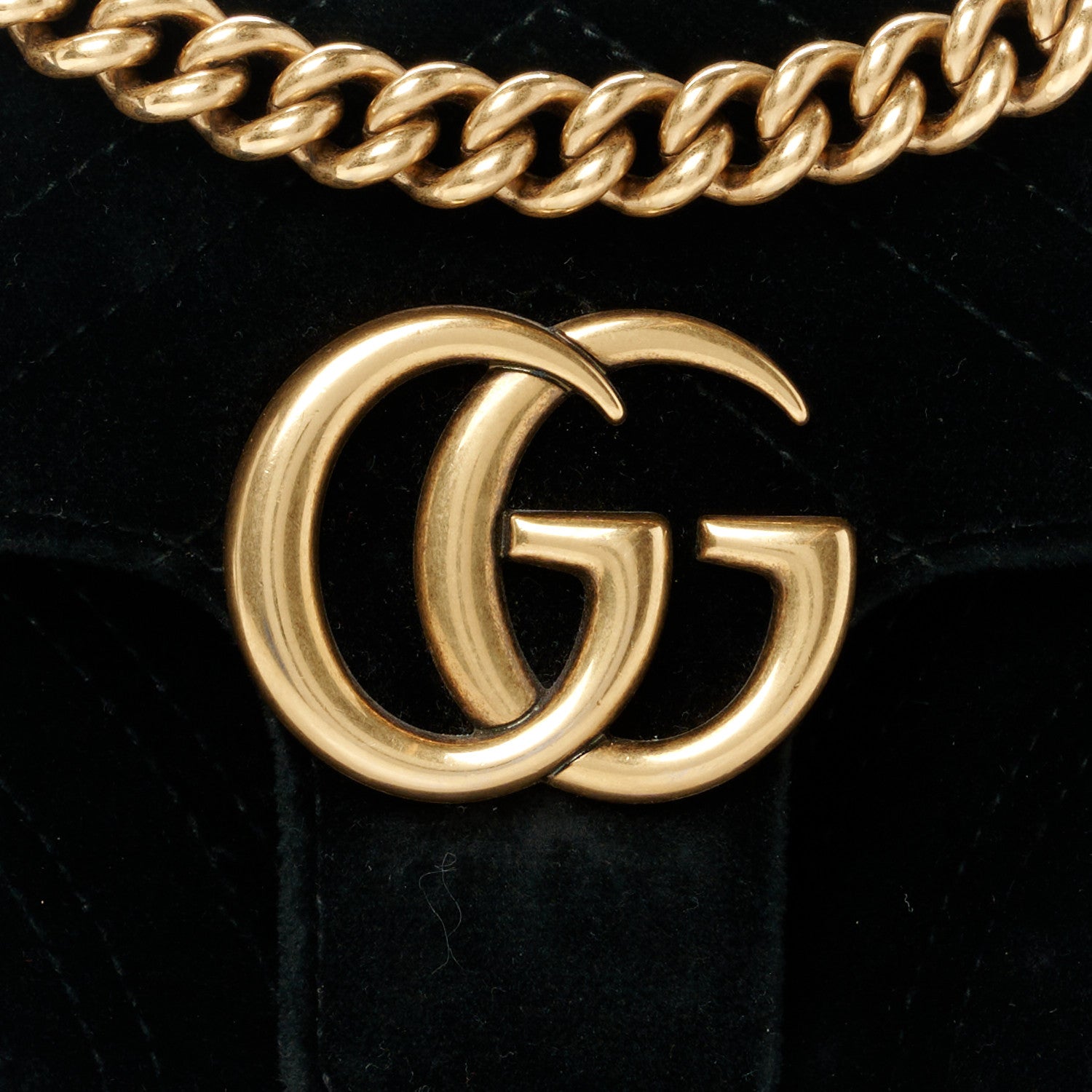 Gucci Velvet Matelasse Mini GG Marmont Shoulder Bag Black 8 of 10