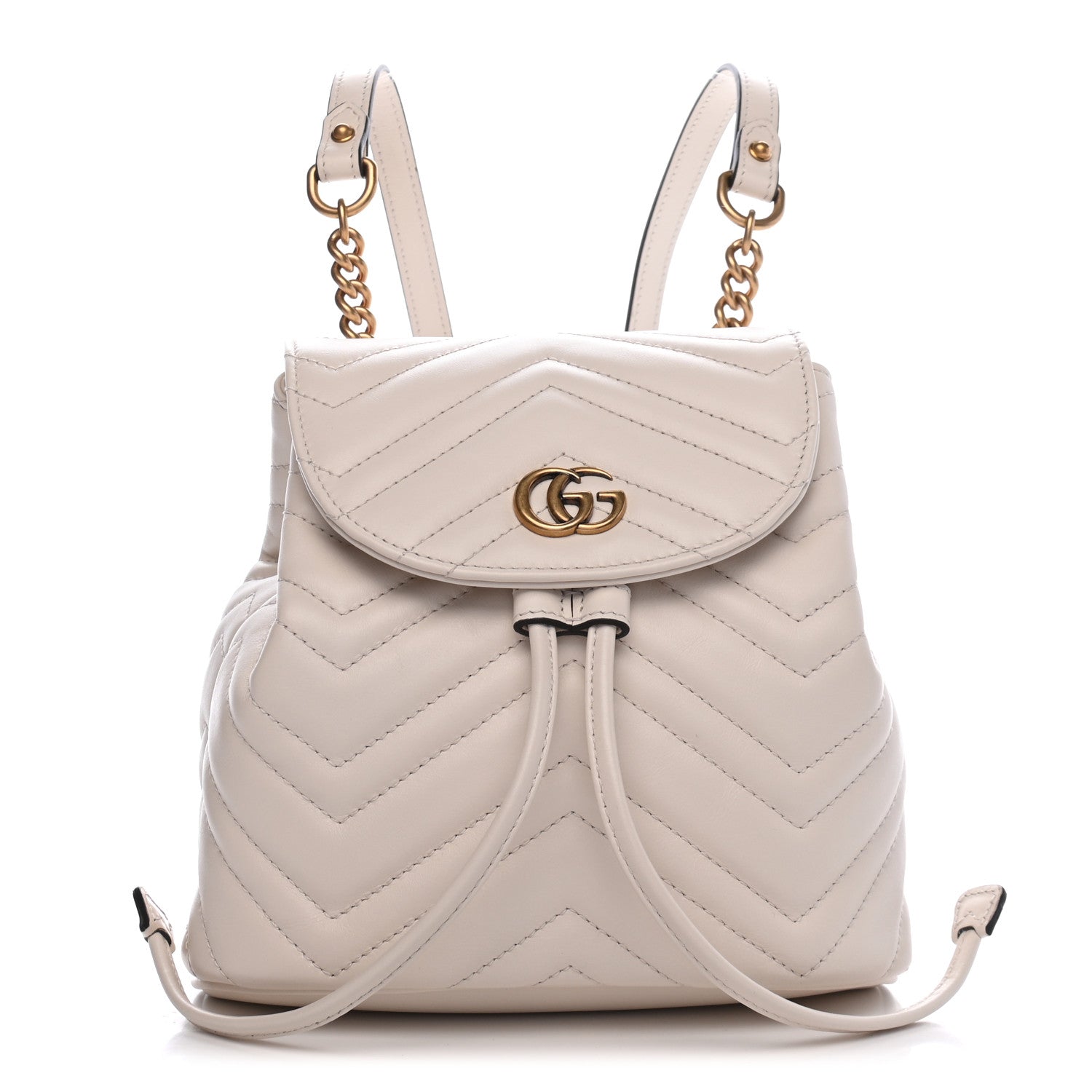 Gucci Calfskin Matelasse GG Marmont Flap Backpack White 1 of 9