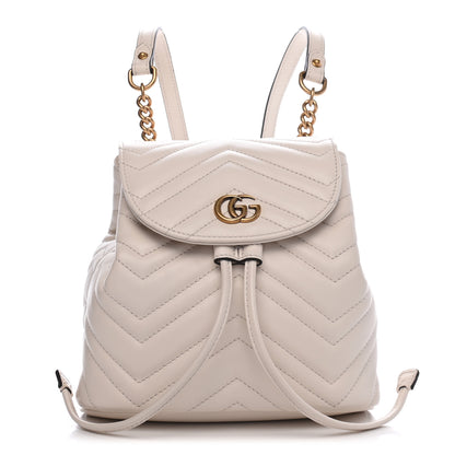 Gucci Calfskin Matelasse GG Marmont Flap Backpack White 1 of 9