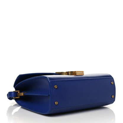 Saint Laurent Calfskin Mini Classic Monogram Cassandra Top Handle Bag Blue Majorelle 3 of 10