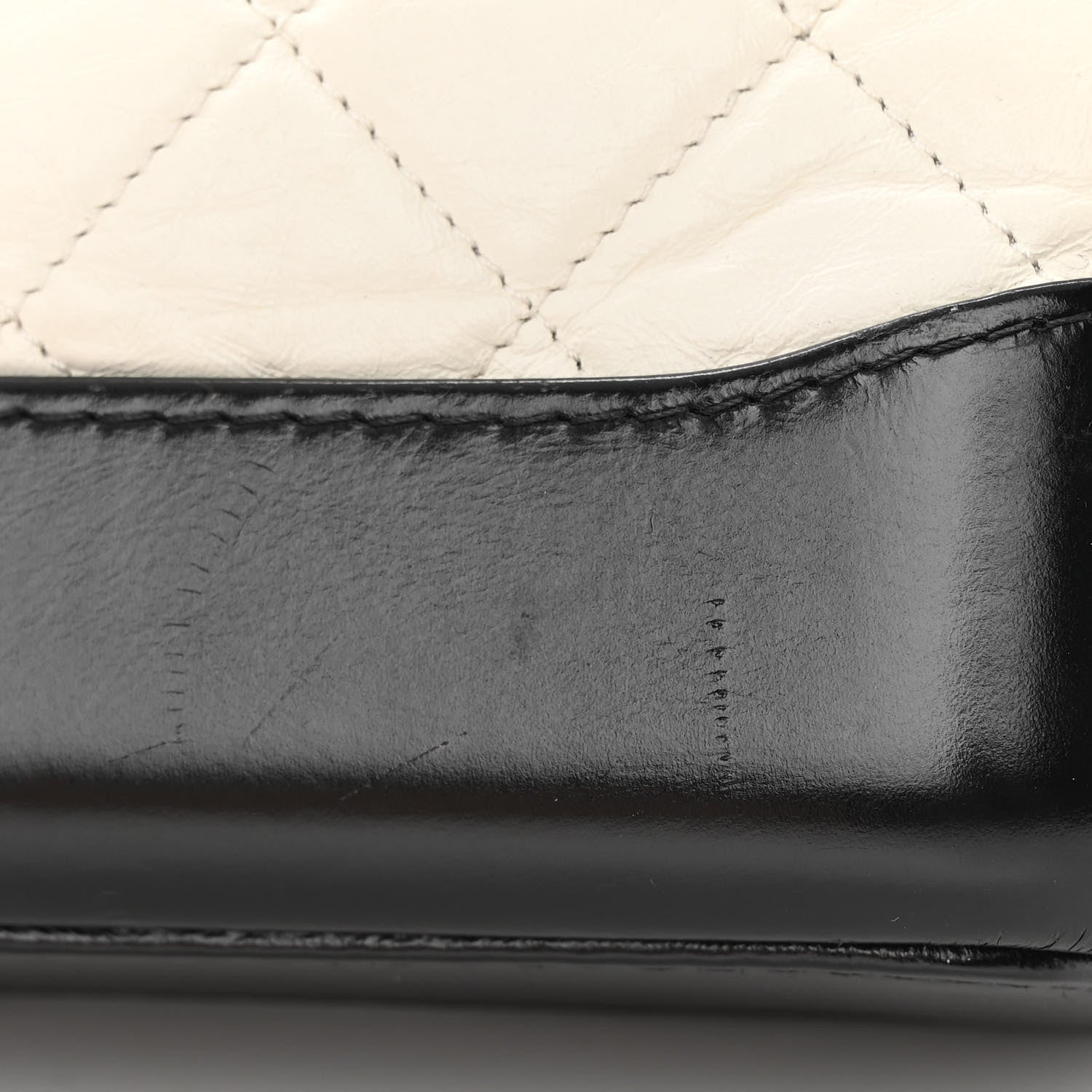 Chanel Aged Calfskin Quilted Small Gabrielle Hobo Black White 12 of 15
