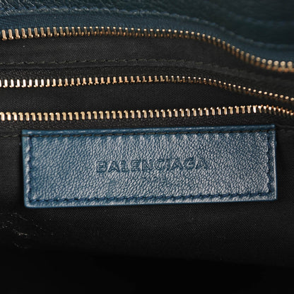 Balenciaga Chevre Gold Metallic Edge Hardware City Bleu Paon 6 of 7