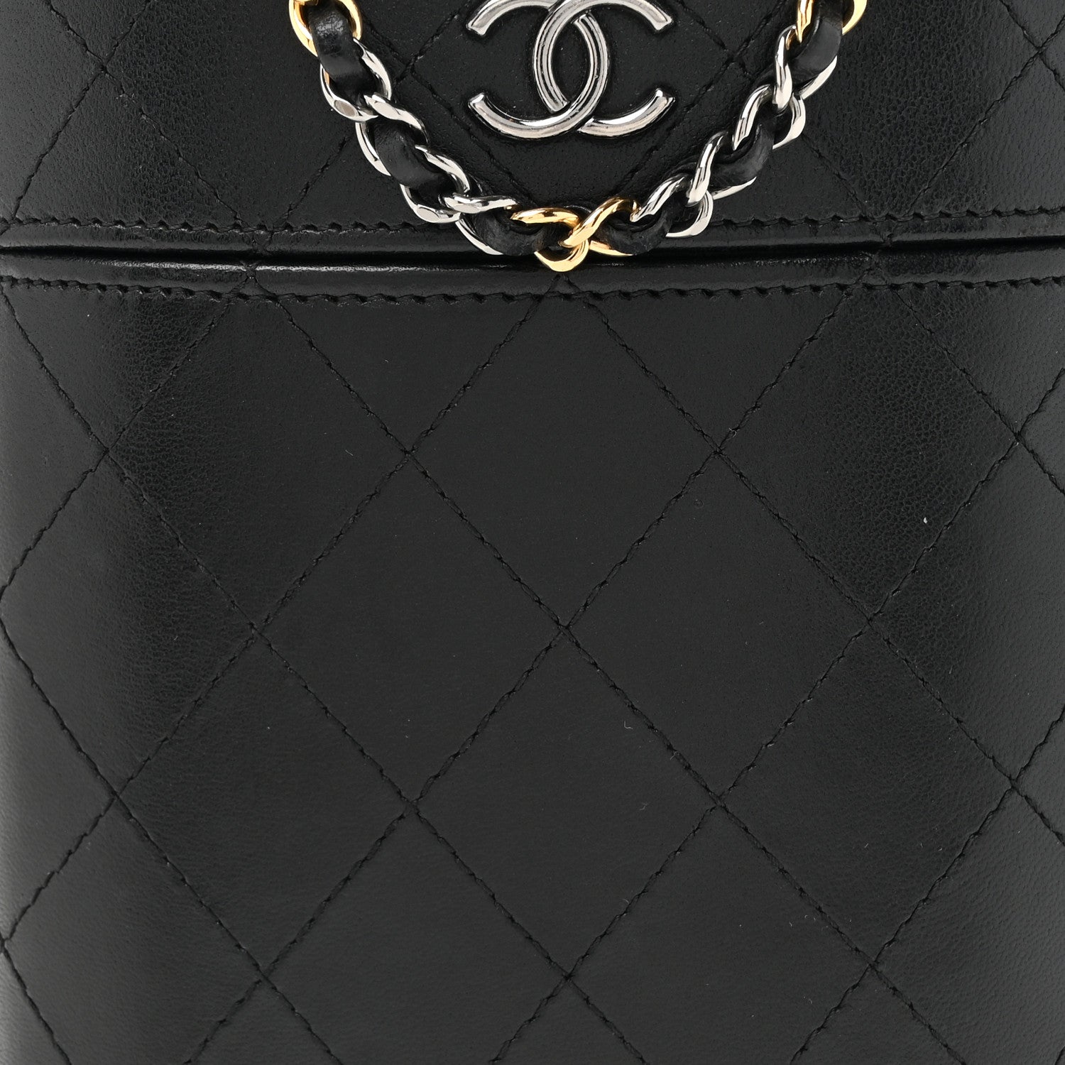 Chanel Lambskin Quilted Chain Around Phone Holder Black 8 of 12