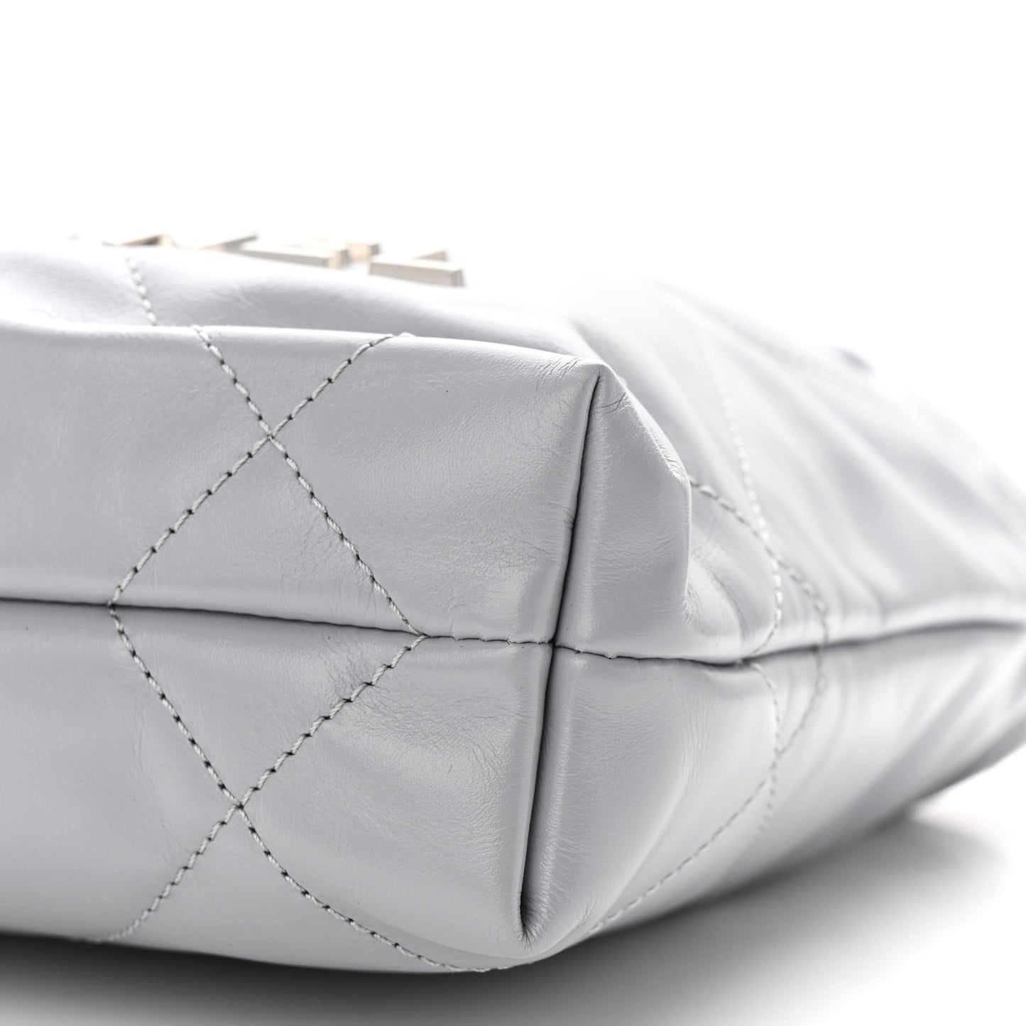 Shiny Calfskin Quilted Mini Chanel 22 Grey