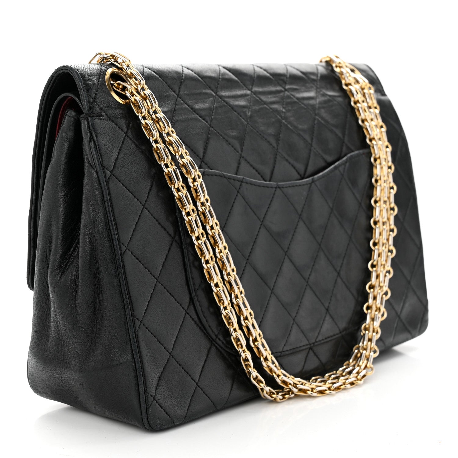 Chanel Lambskin Quilted Medium Double Flap Bijoux Chain Black 3 of 19