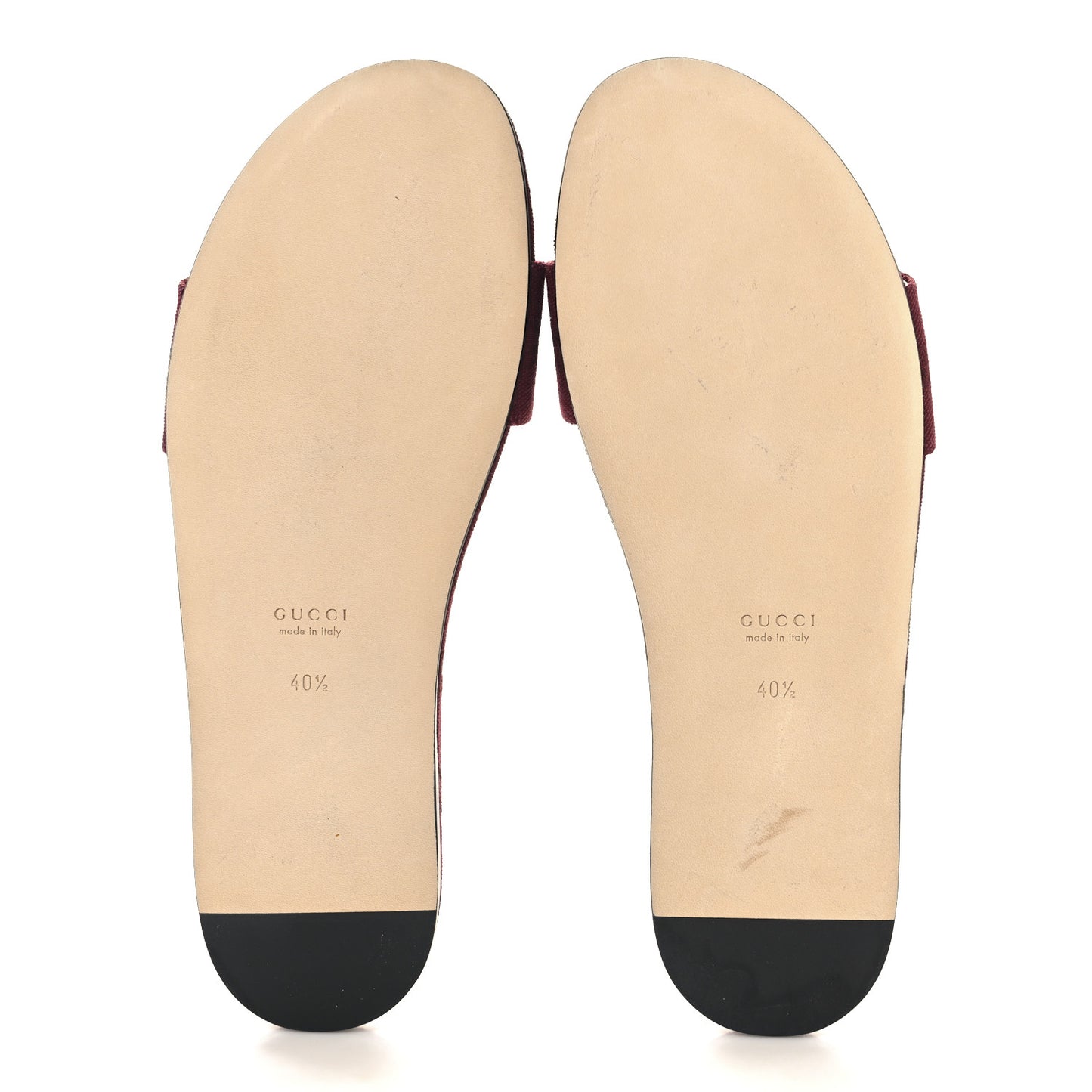 Canvas GG Monogram Horsebit Flat Slide Sandals 40.5 Rosso Ancora