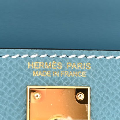 Hermes Epsom Mini Kelly Sellier 20 New Blue Jean 6 of 10