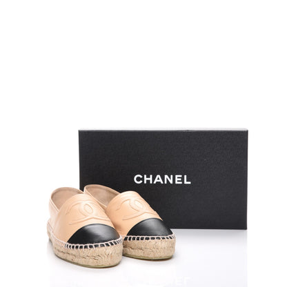 Chanel Lambskin CC Espadrilles 39 Beige Black 9 of 9