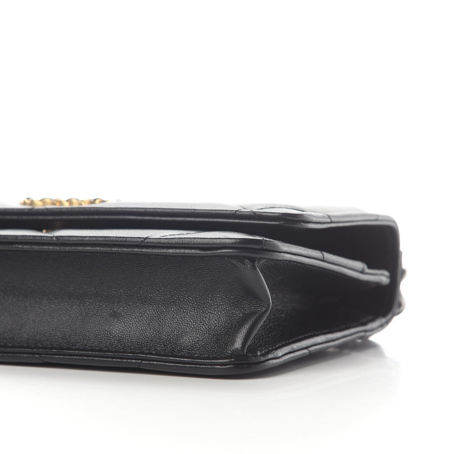 Lambskin Quilted Chanel 19 Wallet On Chain WOC Black