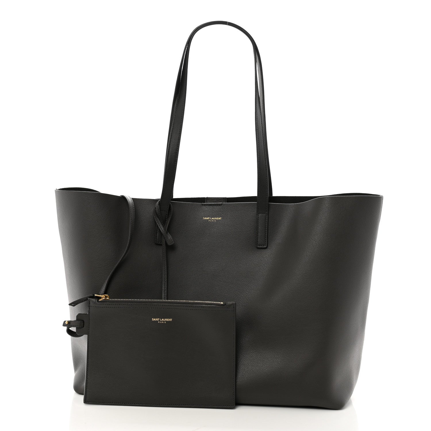 Saint Laurent Calfskin Large Shopping Tote Storm 2 of 13