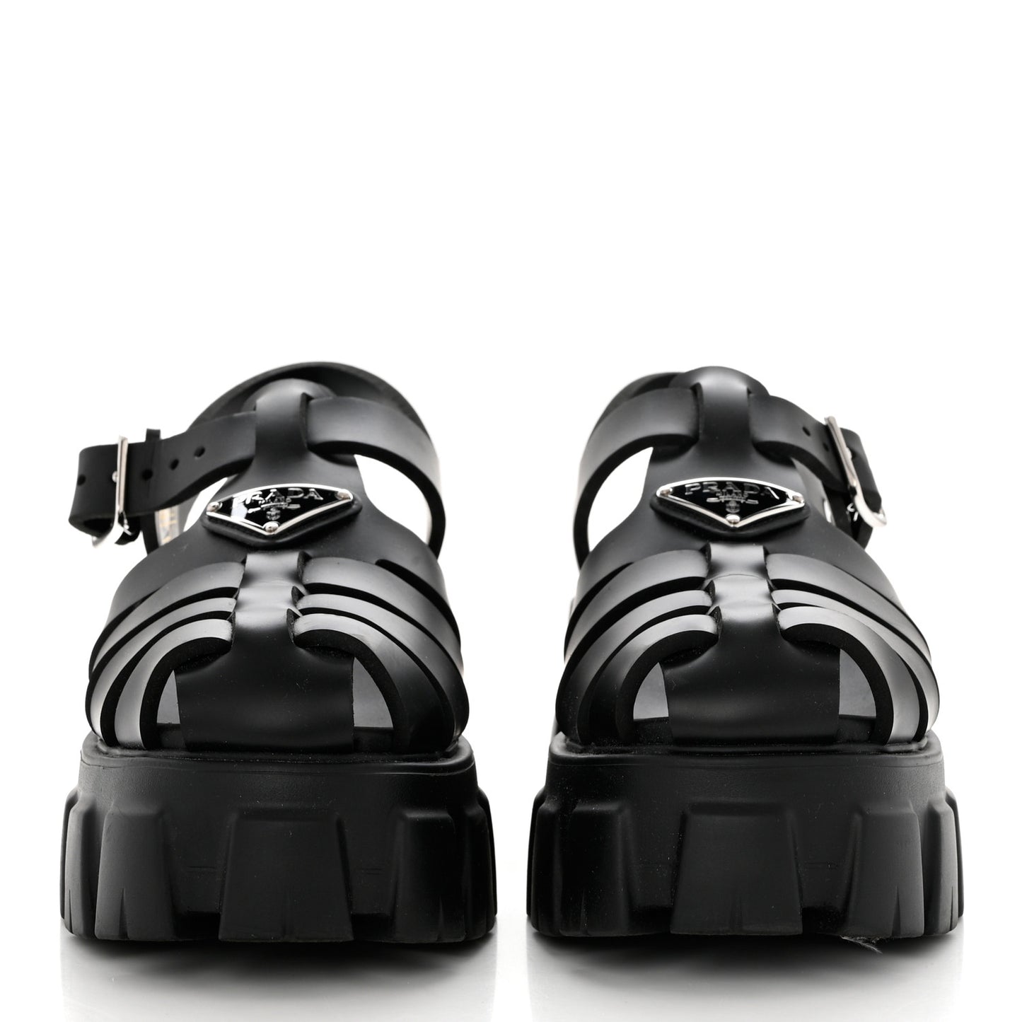 Foam Rubber Triangle Logo Monolith 55mm Cage Sandals 37 Black