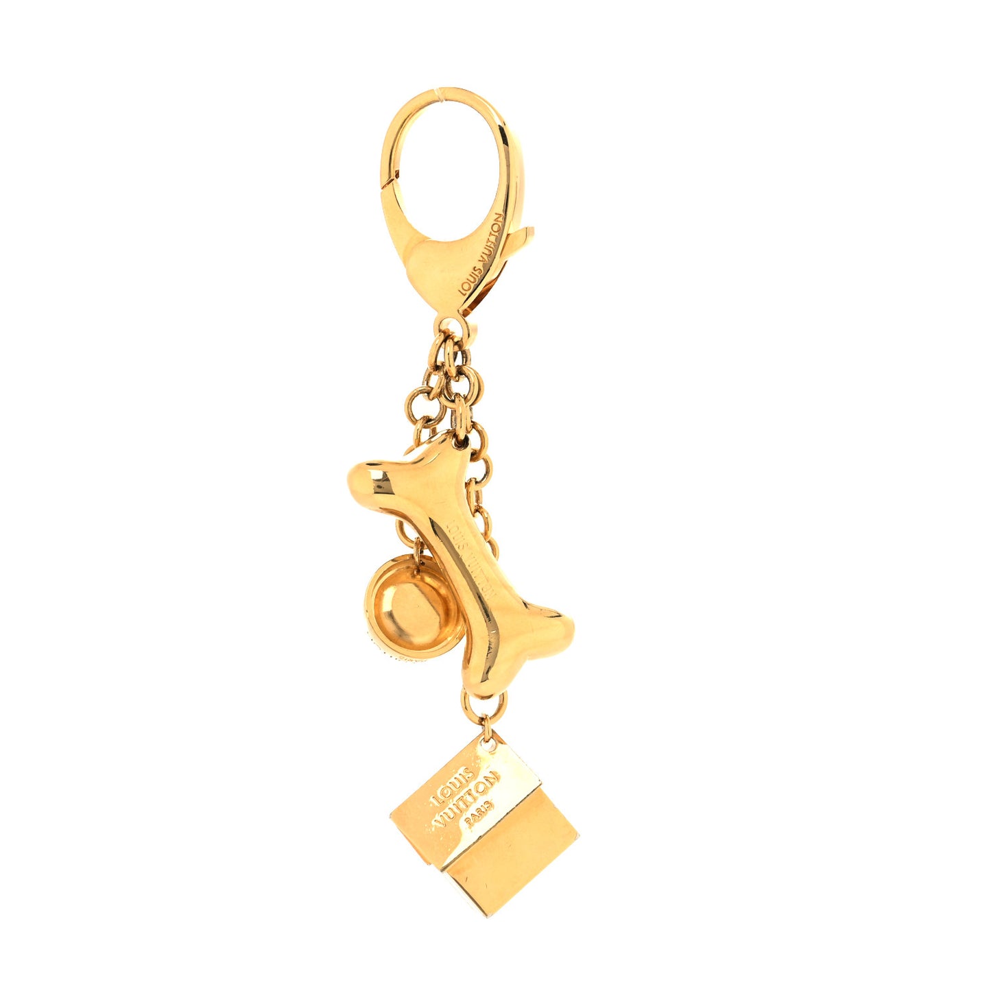 Metal Baxter Dog Bag Charm Gold