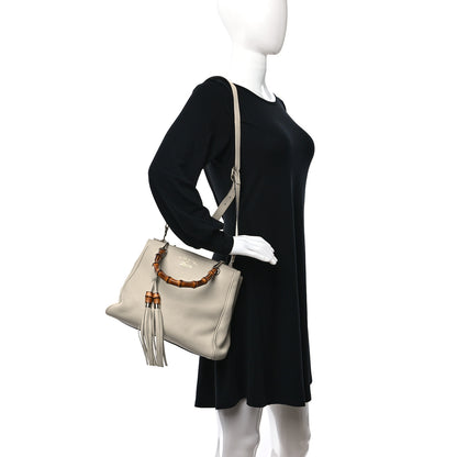 Gucci Calfskin Small Bamboo Shopper Tote White 2 of 9