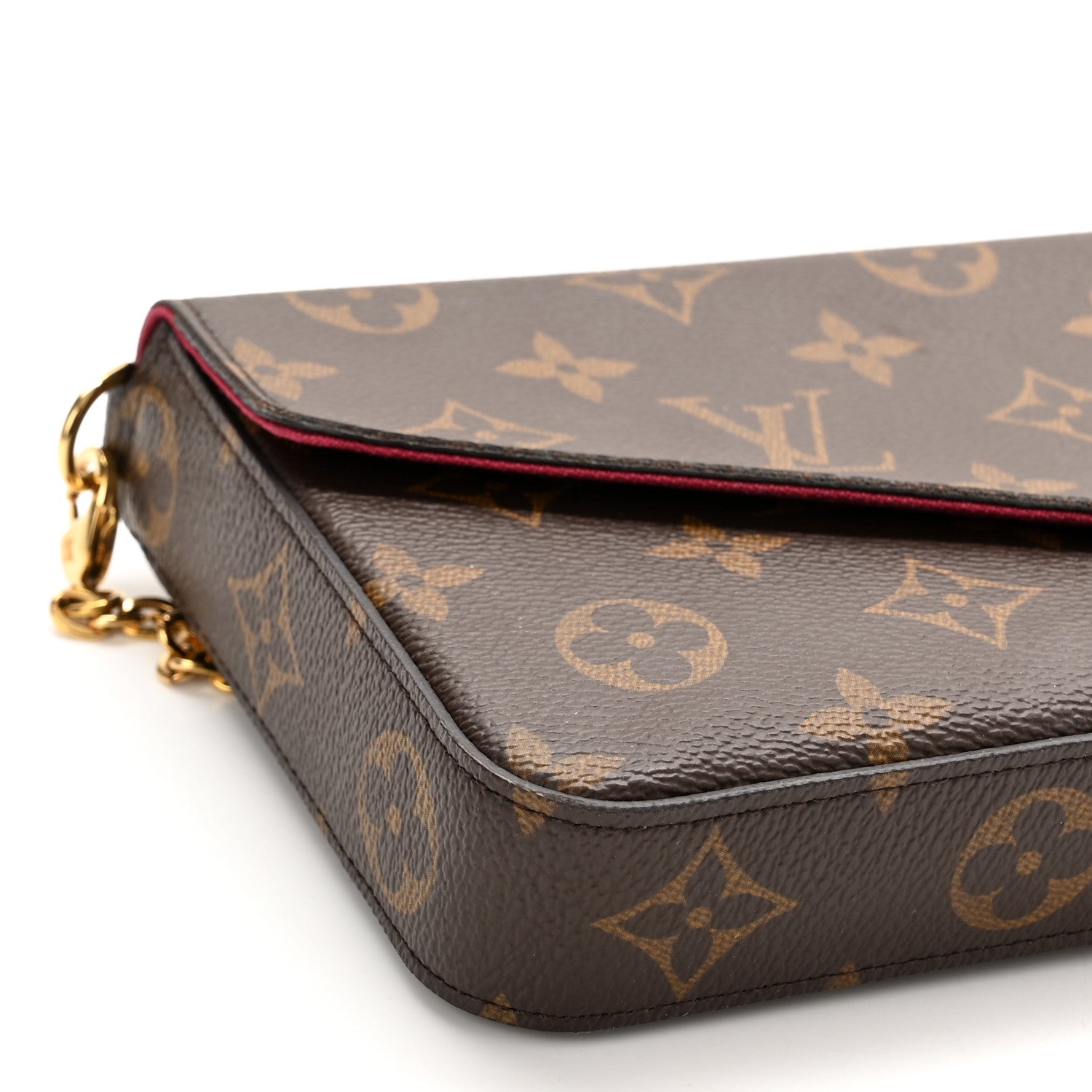Louis Vuitton Monogram Pochette Felicie Chain Wallet Fuchsia 10 of 11
