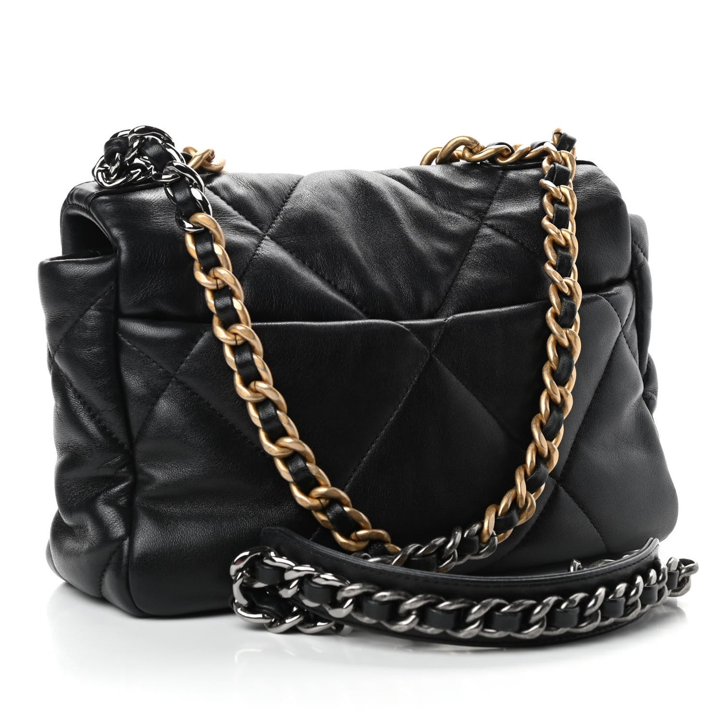 Goatskin Quilted Medium Chanel 19 Flap Black