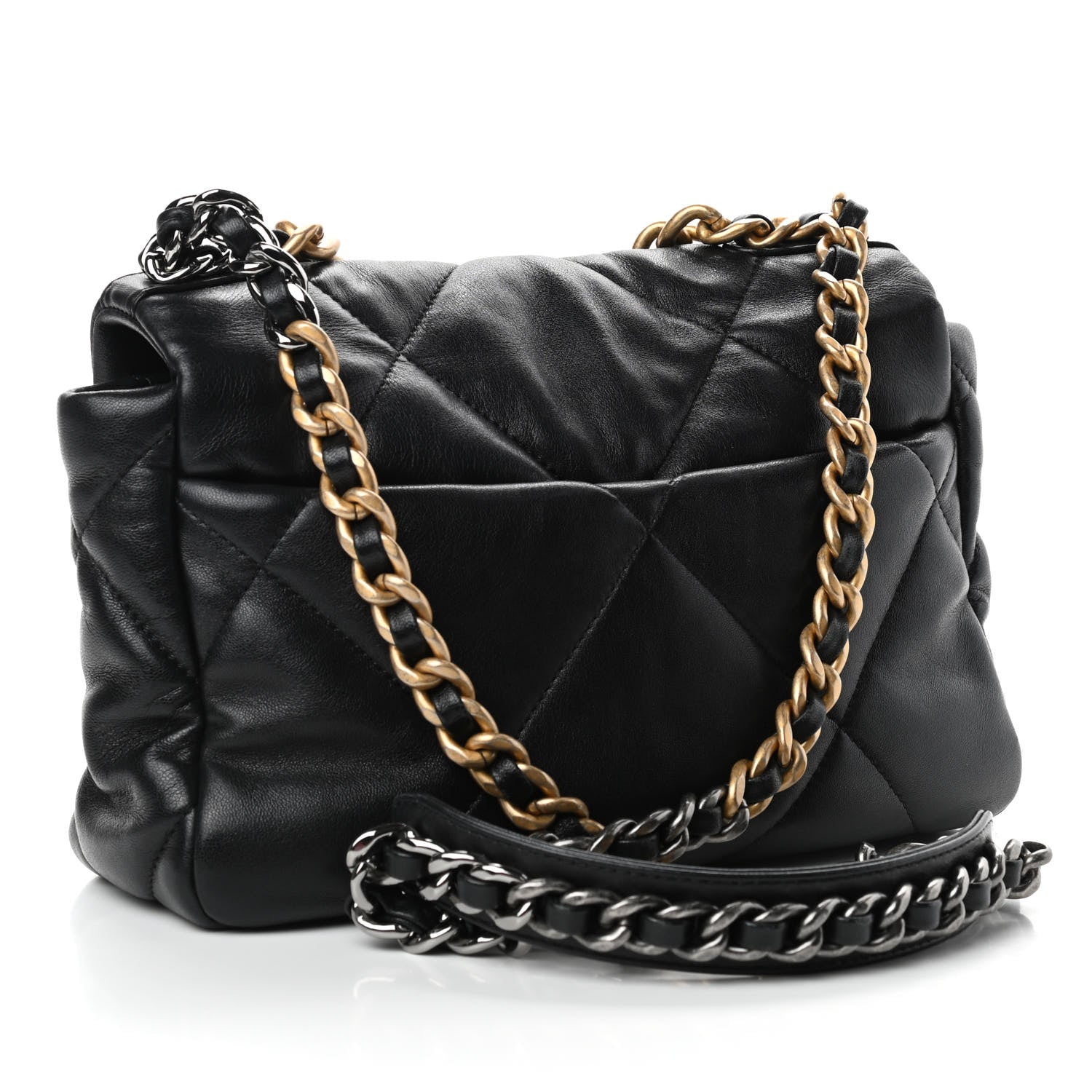 Chanel Goatskin Quilted Medium Chanel 19 Flap Black 3 of 10