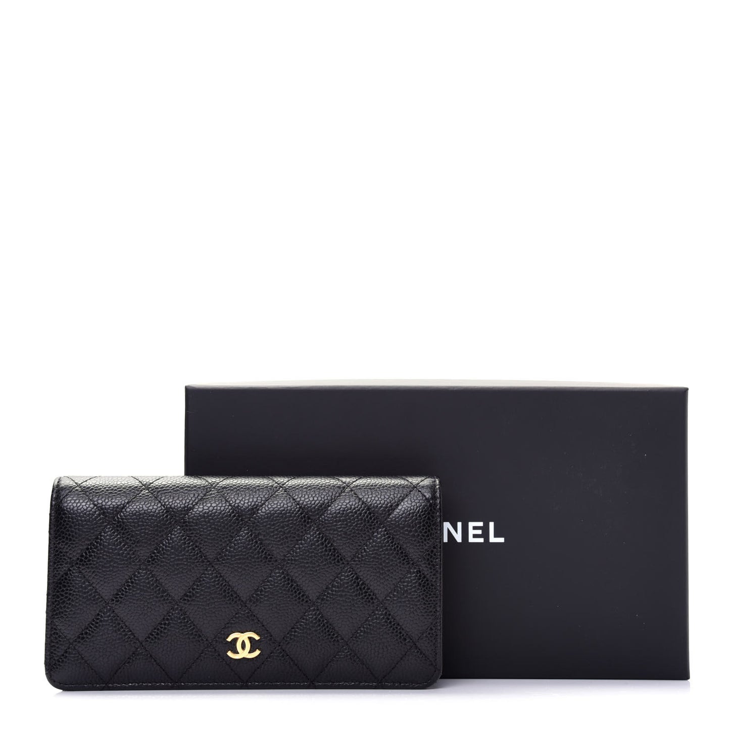 Caviar Quilted Yen Wallet Black