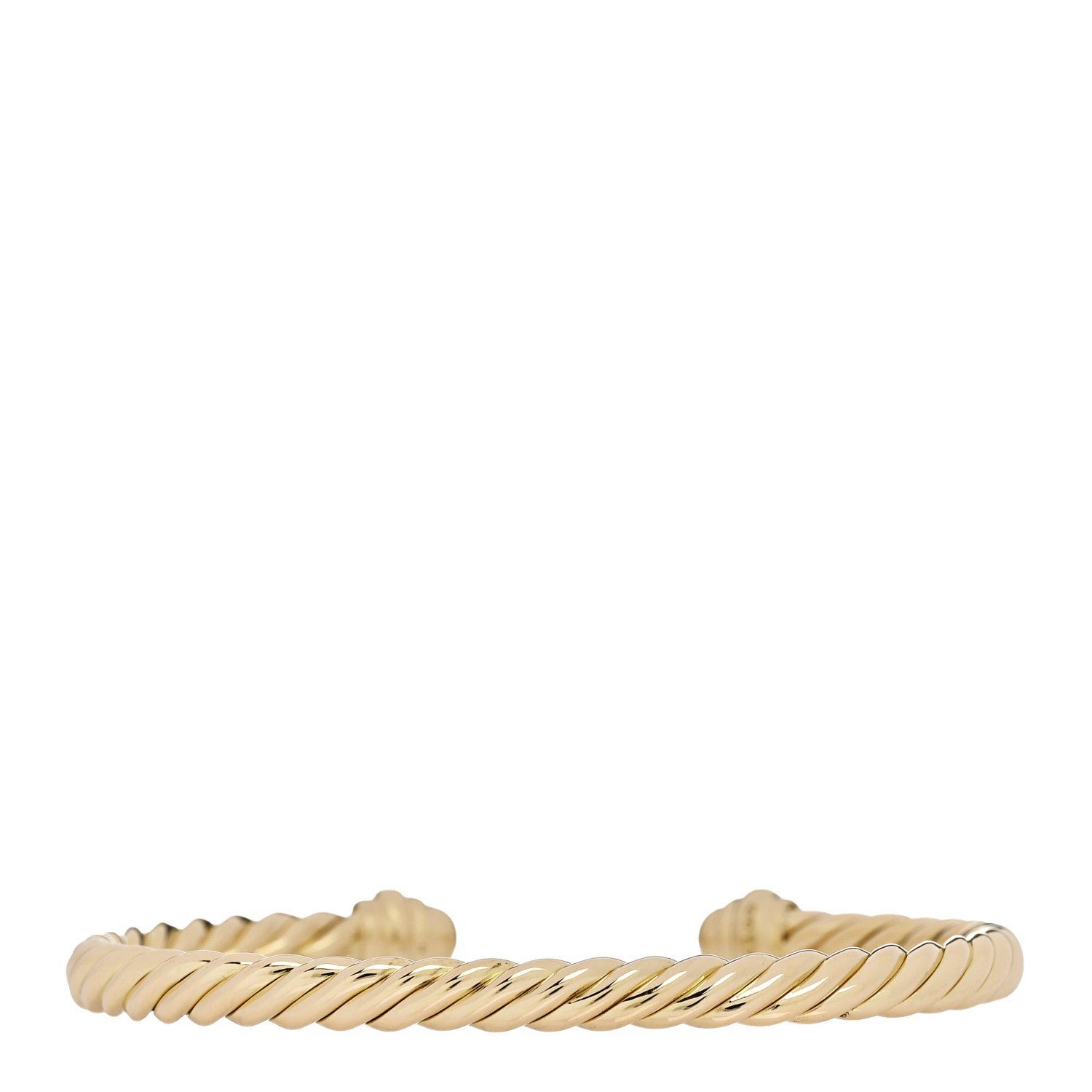 David Yurman 18K Yellow Gold Diamond 4.5mm Renaissance Oval Cablespira Bracelet 2 of 3