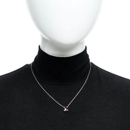 David Yurman Sterling Silver Diamond Amethyst 9mm Petite Chatelaine Pendant Necklace 2 of 6