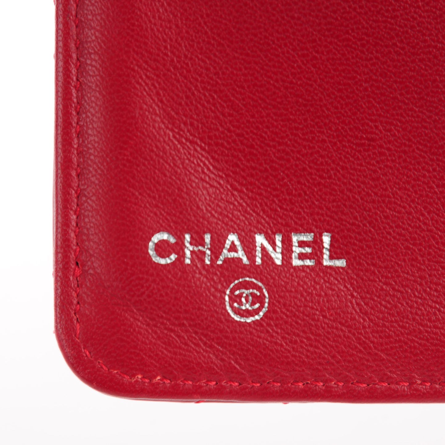 Patent Quilted Zip Pocket Wallet Red