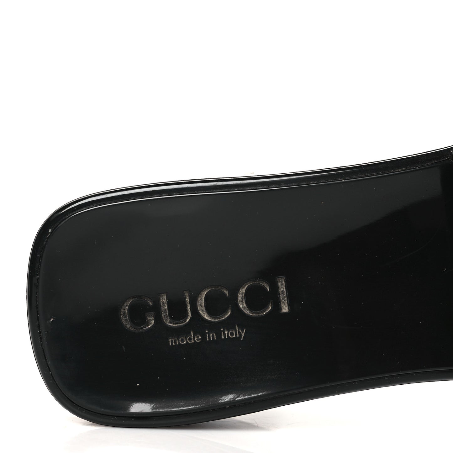 Rubber Gucci Logo Womens Platform 20/60mm Slide Sandals 37 Black