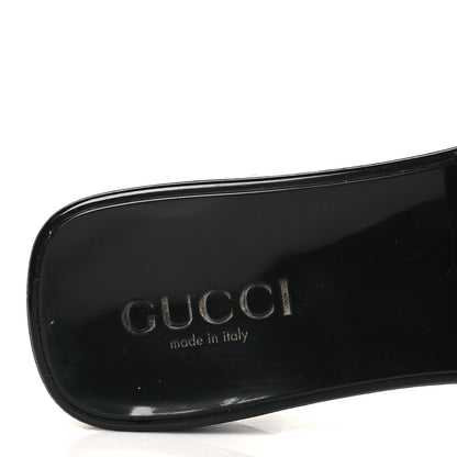 Gucci Rubber Gucci Logo Womens Platform 20/60mm Slide Sandals 37 Black 8 of 10