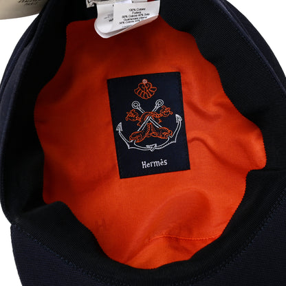 Hermes Cotton Womens Vauban Cap 58 Marine 6 of 7