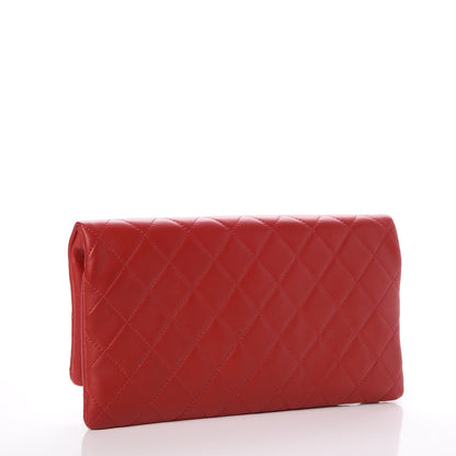 Chanel Lambskin Quilted CC Beauty Clutch Red 2 of 10