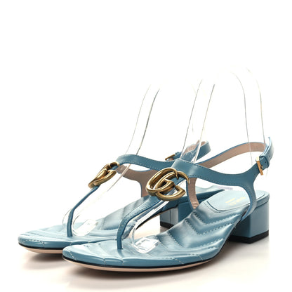 Gucci Nappa Matelasse Double G 35mm Thong Sandals 35.5 Sweet Blue 3 of 7