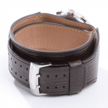 Louis Vuitton Stainless Steel Epi 38mm Tambour Chronograph Quartz Watch Brown 3 of 5
