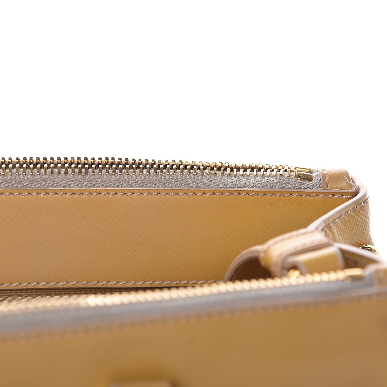 Prada Saffiano Vernice Small Galleria Double Zip Ginestra 12 of 22