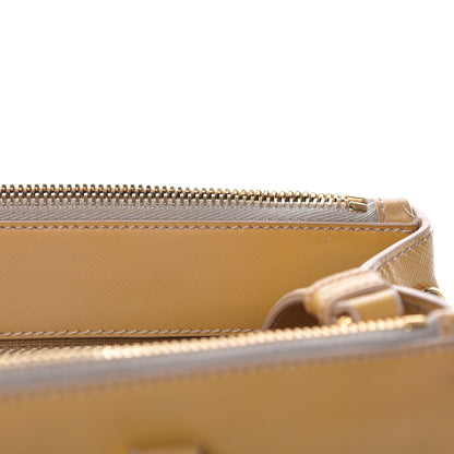 Prada Saffiano Vernice Small Galleria Double Zip Ginestra 12 of 22