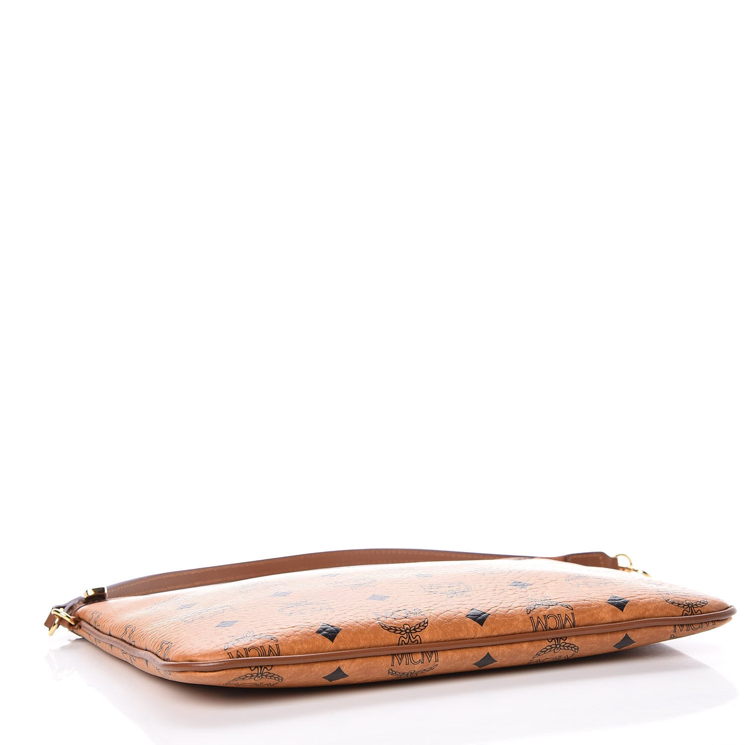 MCM Visetos Medium Stark Wristlet Pouch Cognac 4 of 13