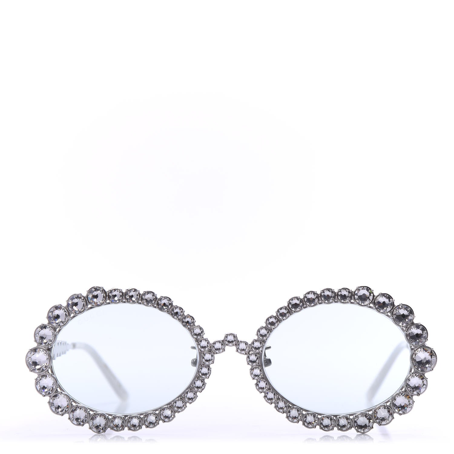 Gucci Crystal Oval Sunglasses GG0620S Silver 3 of 8