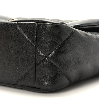 Chanel Shiny Goatskin Quilted Medium Chanel 19 Flap Black 9 of 10