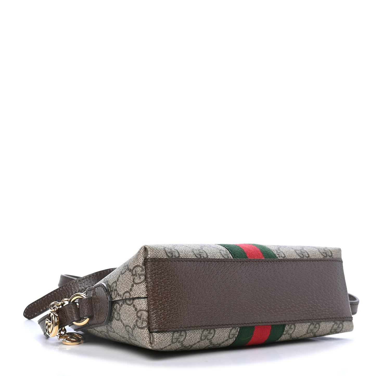 GG Supreme Monogram Textured Dollar Calfskin Web Small Ophidia Dome Shoulder Bag Beige Ebony New Acero