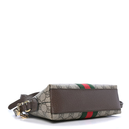 Gucci GG Supreme Monogram Textured Dollar Calfskin Web Small Ophidia Dome Shoulder Bag Beige Ebony New Acero 3 of 4