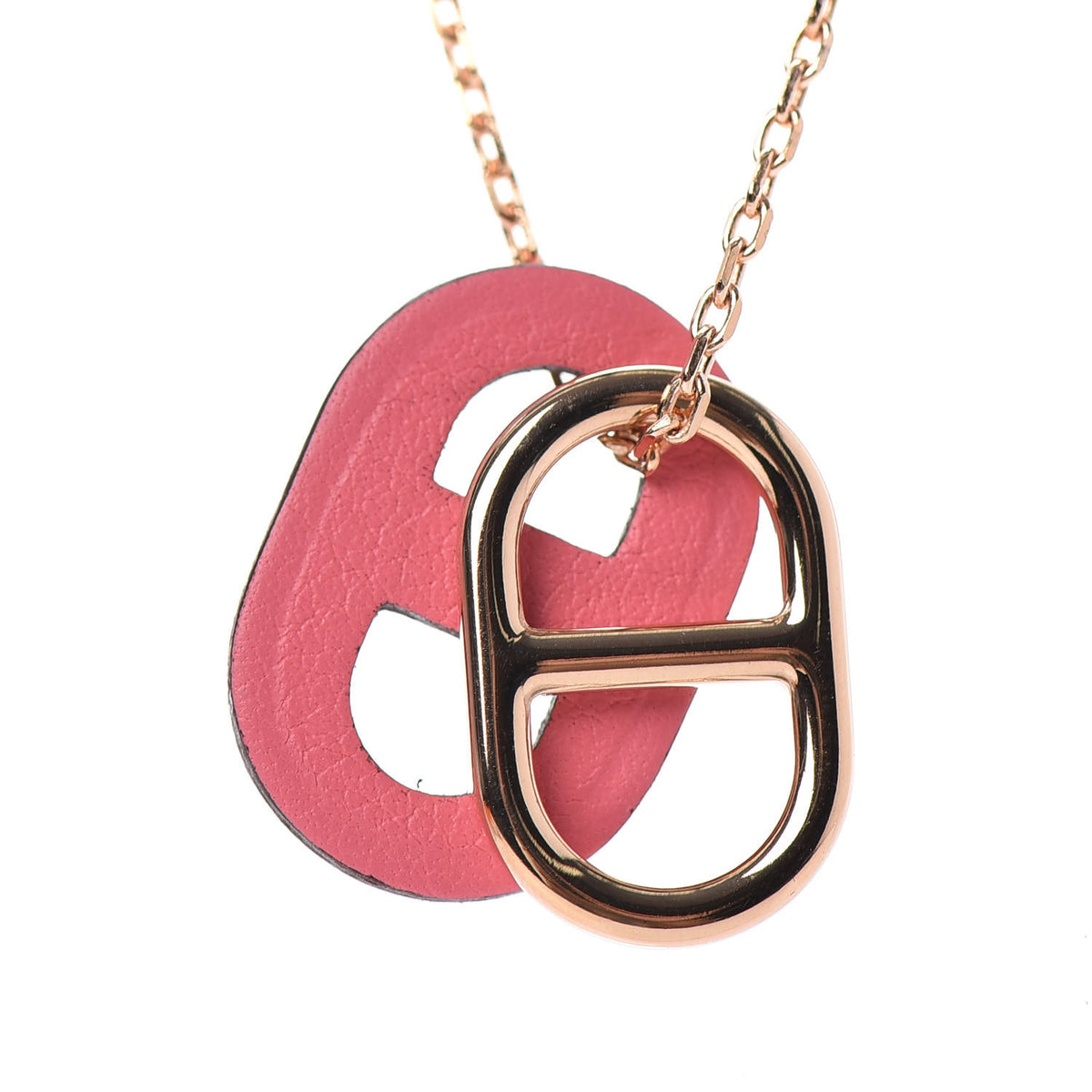 Hermes Swift O'Maillon Pendant Necklace Rose Azalee 4 of 5